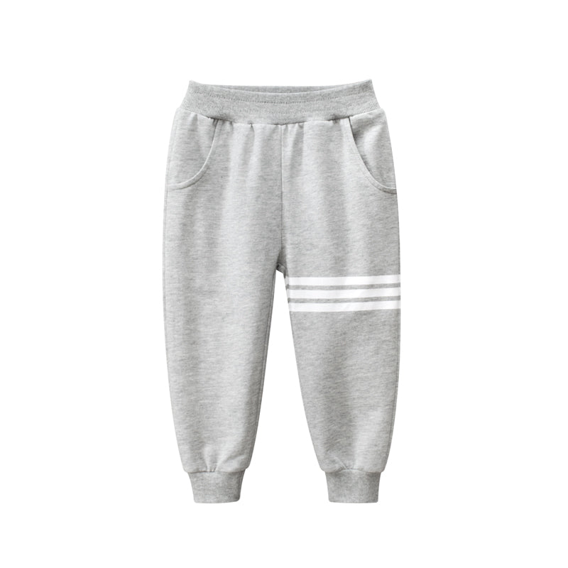 Boys Strips On Left Legs Sports Pants In Spring