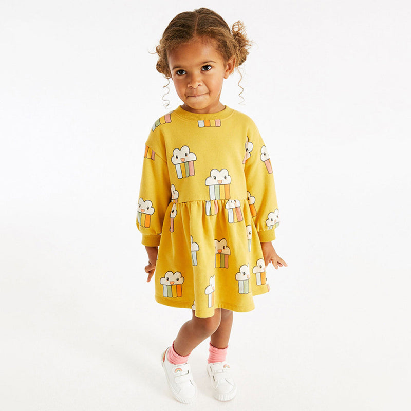 Lovely Cartoon Pattern Loose Autumn Dress