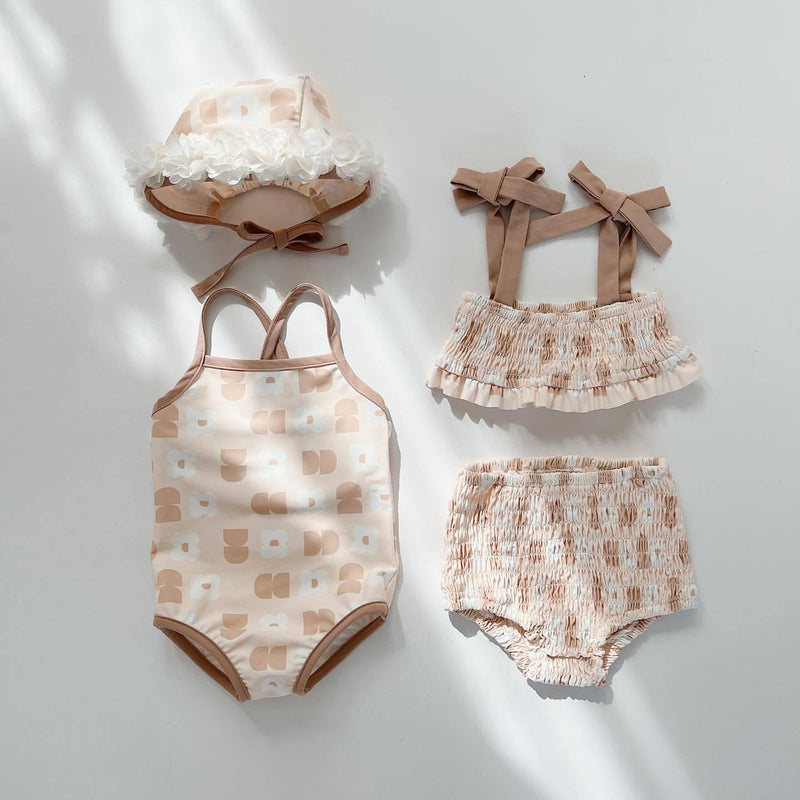 Baby Girl Flower Pattern Fashion Swimwear Sets