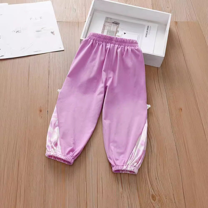 Summer Baby Kids Girls Elastic Soft Breathable Tie Dye Sportswear Pants