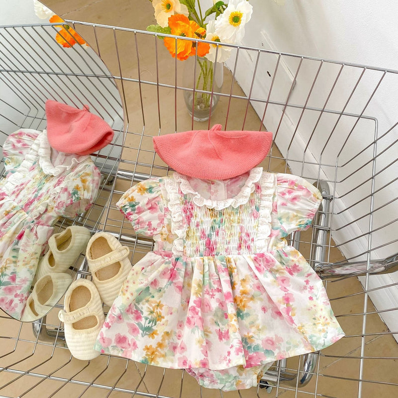 Baby Girl Floral Pattern Loose Summer Onesies Dress