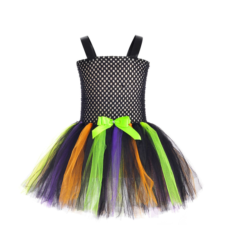 Children’s Halloween Little Witch Costume Mesh Tutu Dress & Hat