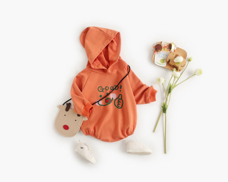 Baby Girl 1pcs Cartoon Pattern Long Sleeved Funny Onesies With Hat