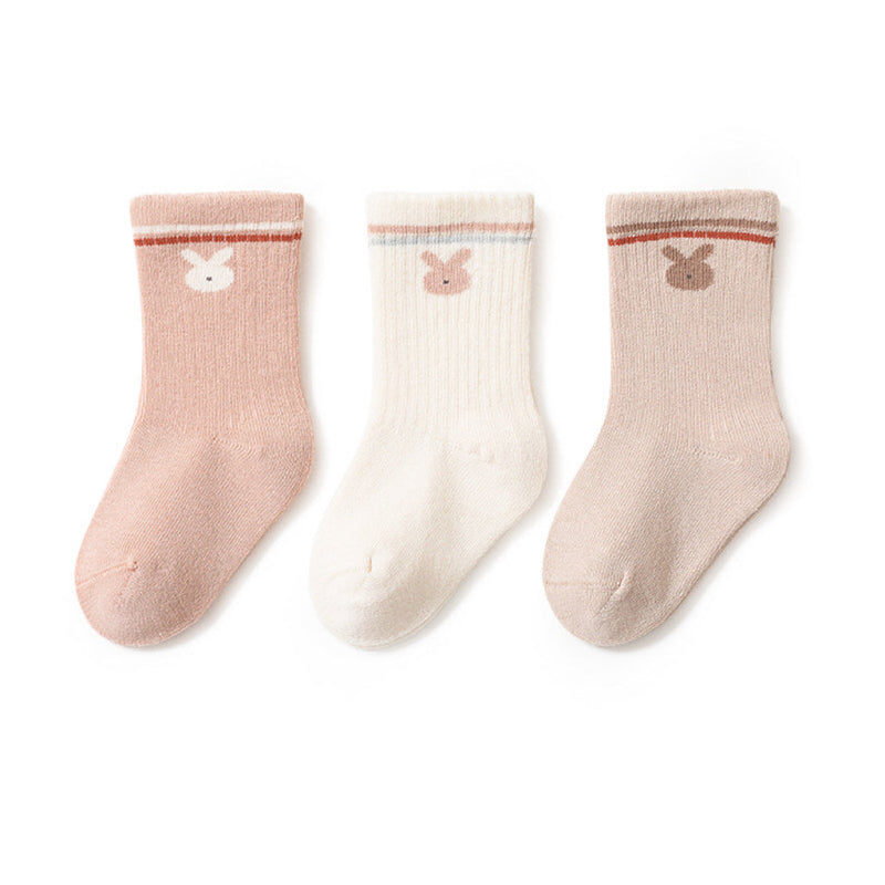 Baby Cute Print Pattern Mid-Tube Cotton Socks In Spring Autumn