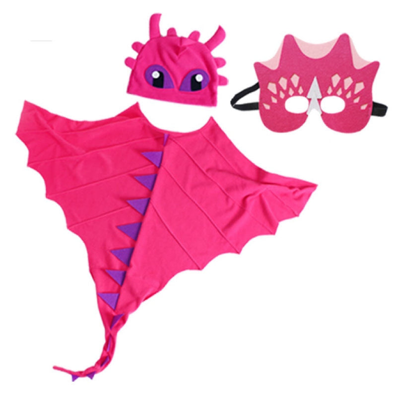 Halloween Dinosaur Cloak Hats Mask Cosplay Costume Sets