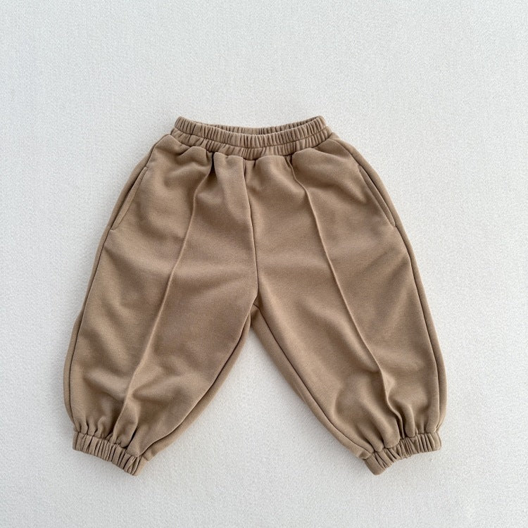 Children’s Spring and Autumn Solid Color Sportswear Pants – Casual Kids Trousers