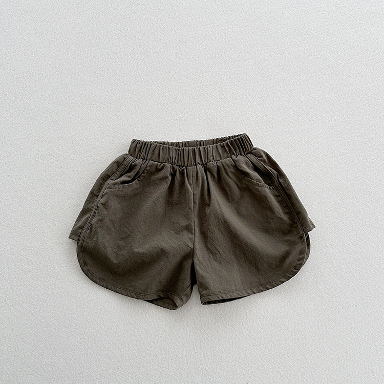 Summer New Arrival Unisex Casual Solid Color Cotton Shorts