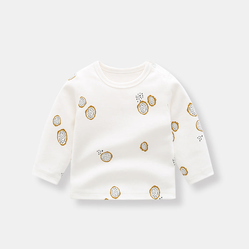 Baby Allover Fruit Graphic 100% Pure Organic Cotton Side Snap Button Tops