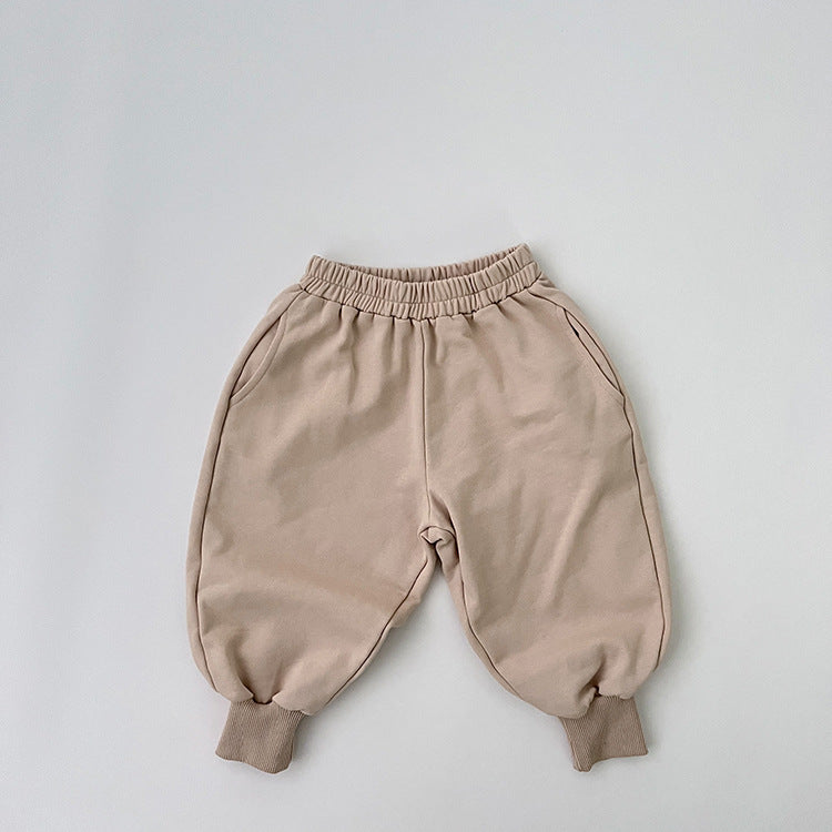 Baby Solid Color Sport Style Cotton Quality Trousers