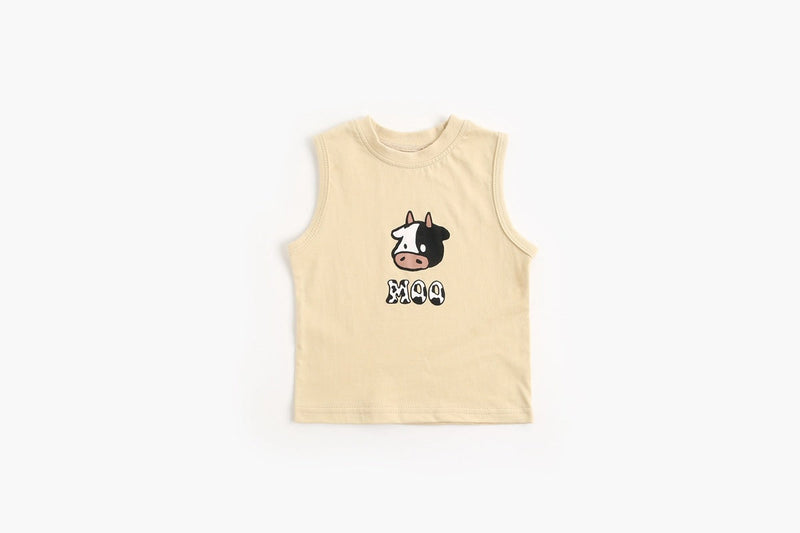 Baby Boy And Girl Animal Print Sleeveless T-Shirt Combo Shorts Sets