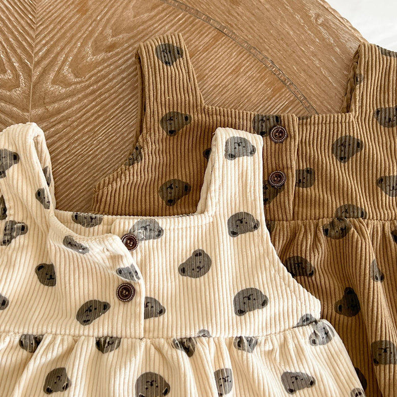 Baby Heart Print Pattern Strap Design Triangle Onesies