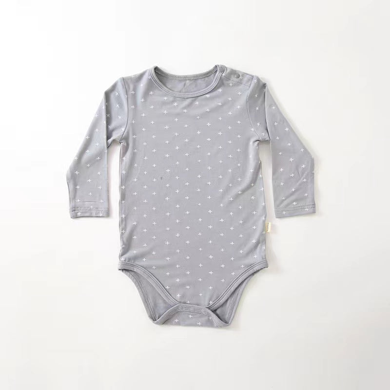 Baby Floral & Heart Pattern Soft Cotton Long Sleeved Onesies