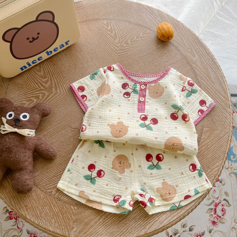 Baby Print Pattern T-Shirt Combo Shorts In Summer Sets