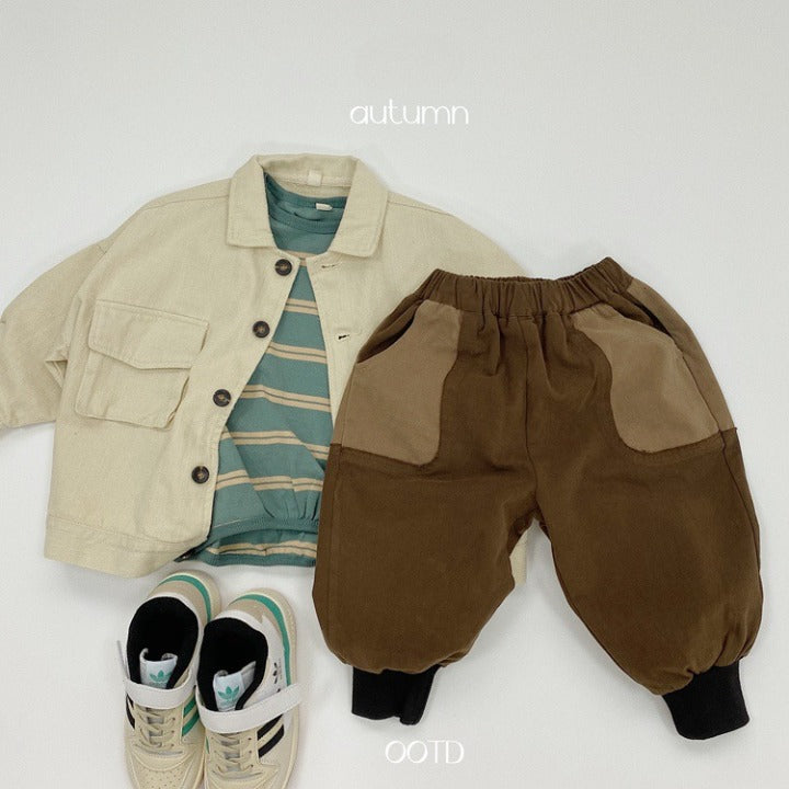 Baby Color Matching Pattern Lantern Trousers Casual Style Pants