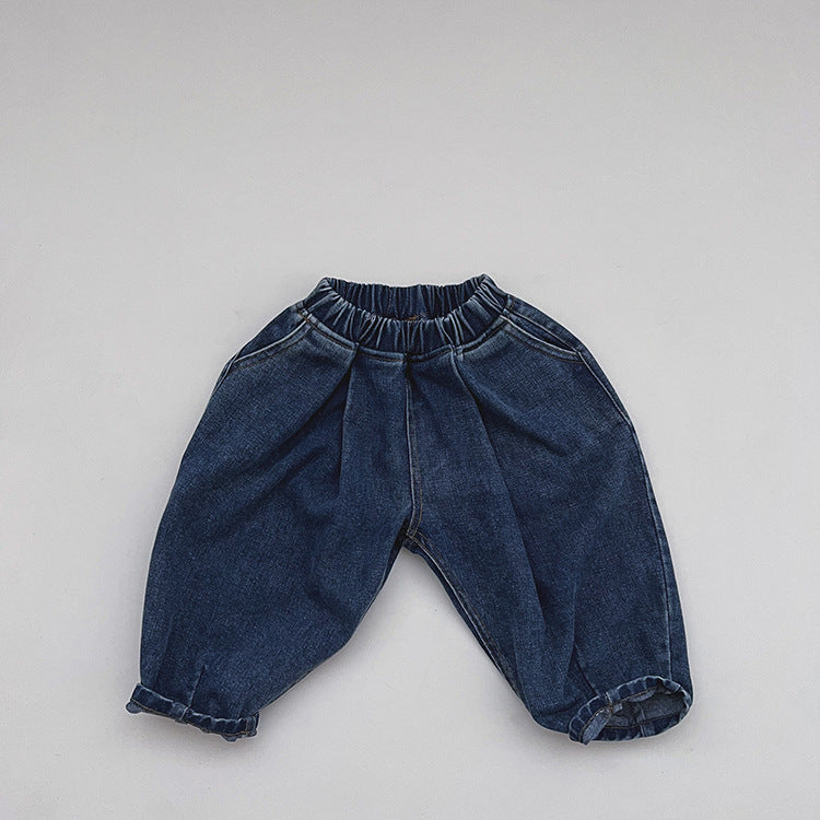 Baby Demin Blue Loose Quality Fashion Spring Autumn Pants