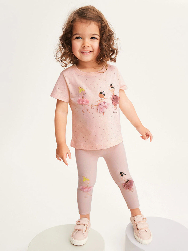 Girls Dancers Cartoon Collection T-Shirt And Pants Set