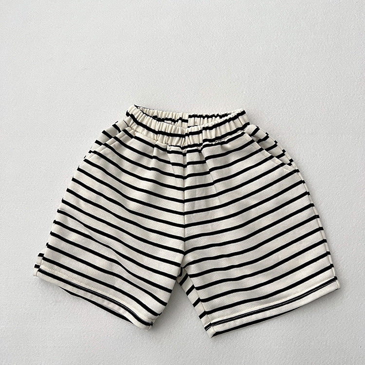 Baby Striped Pattern Fashion Sport Style Casual Shorts