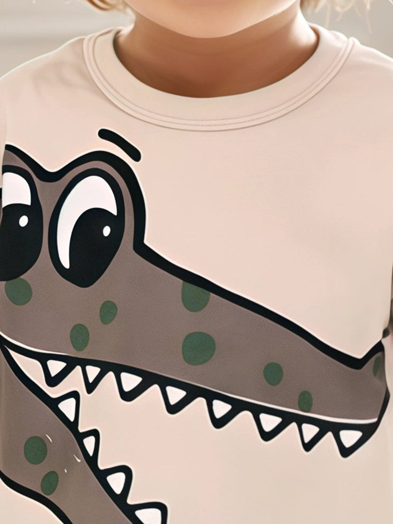 Kids’ Animals Cartoon Pattern Short Sleeves T-shirt in European and American Style for Summer