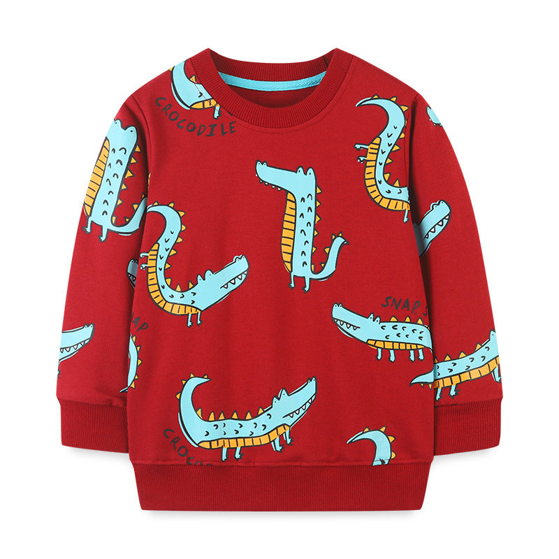 Baby Boy Cartoon Dinosaur Pattern Soft Cotton Quality Hoodie