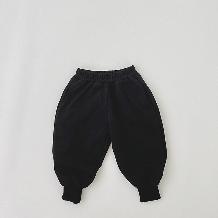 Baby Solid Color Sport Style Cotton Quality Trousers