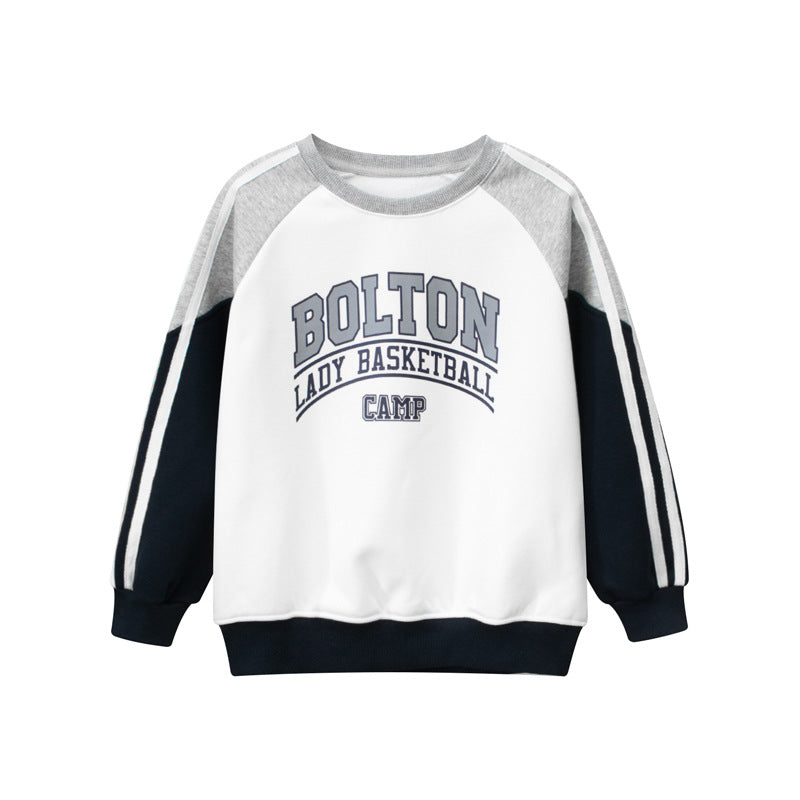 Children Slogan Print Pattern Color block Design Quality Hoodie