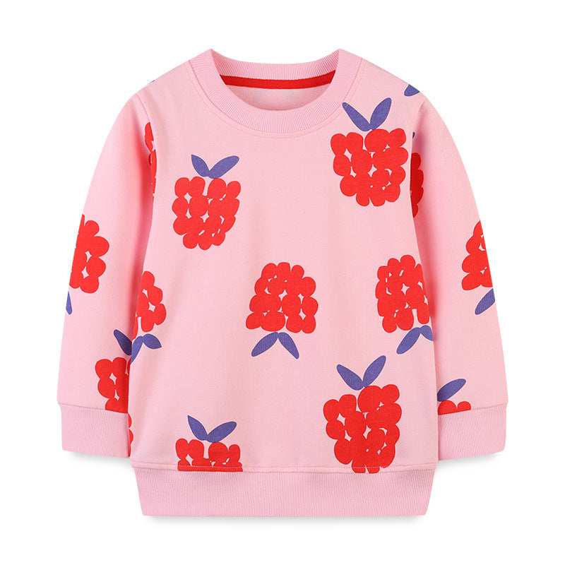 Baby Girl Print Pattern Long Sleeve High Quality Sweet Hoodie