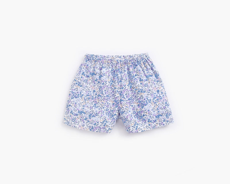 Baby Floral Print Belt Design Short-Sleeved Tops Combo Shorts Japanese Sets Pajamas