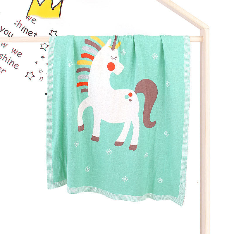 Baby Children’s Unicorn Pattern Contrast Design Air Conditioner Blanket