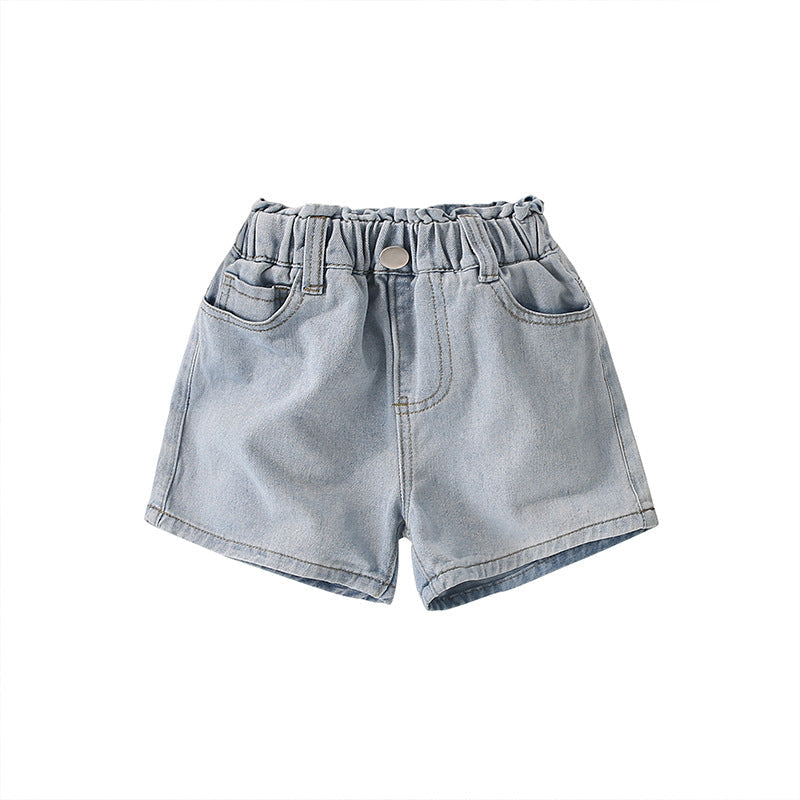 Baby Denim Blue Western Style Casual Shorts