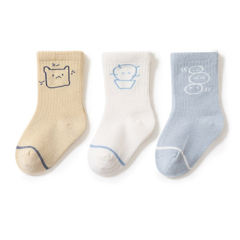 Baby Cute Print Pattern Mid-Tube Cotton Socks In Spring Autumn