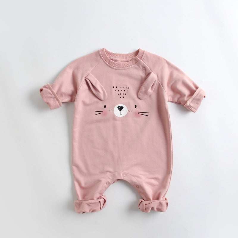 Baby Cartoon Animal Pattern Soft Cotton Long Sleeved Cute Romper