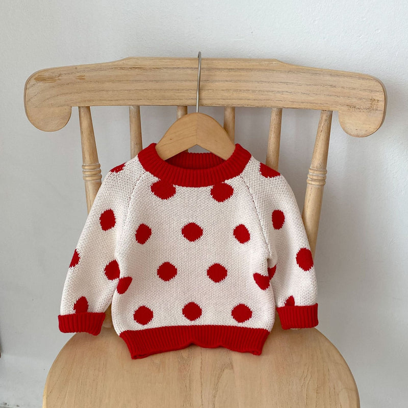 Baby Solid Color Jumpsuit or Dot Graphic Crewneck Sweater