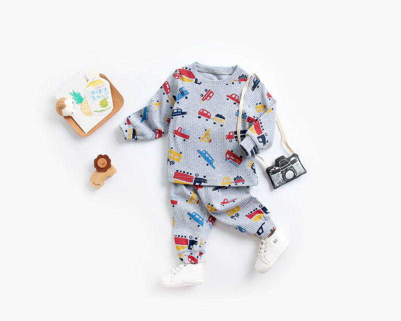 Baby 2pcs Cartoon Graphic Soft Cotton Shirt Combo Pants Sets Tracksuit