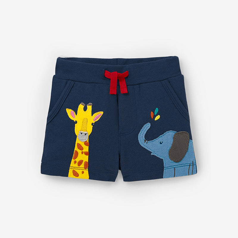 Baby Boys Animals Cartoon Pattern Soft Cotton Casual Style Shorts