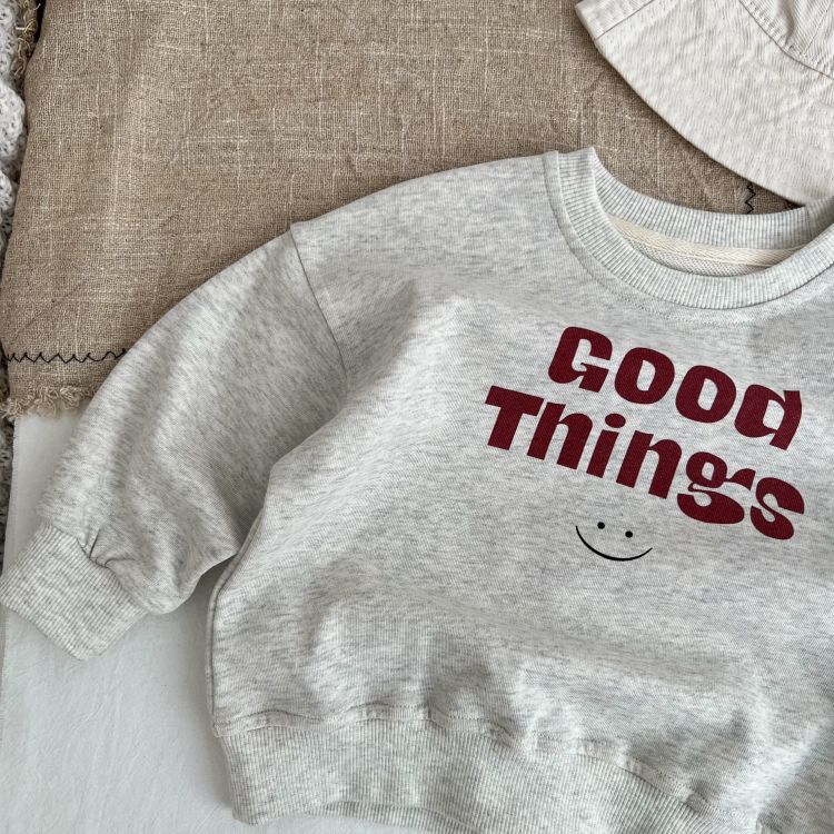 Baby Slogan Print Pattern O-Neck Pullover Hoodie