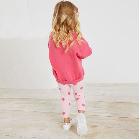 Baby Heart Print Pattern Print Hoodie Sets