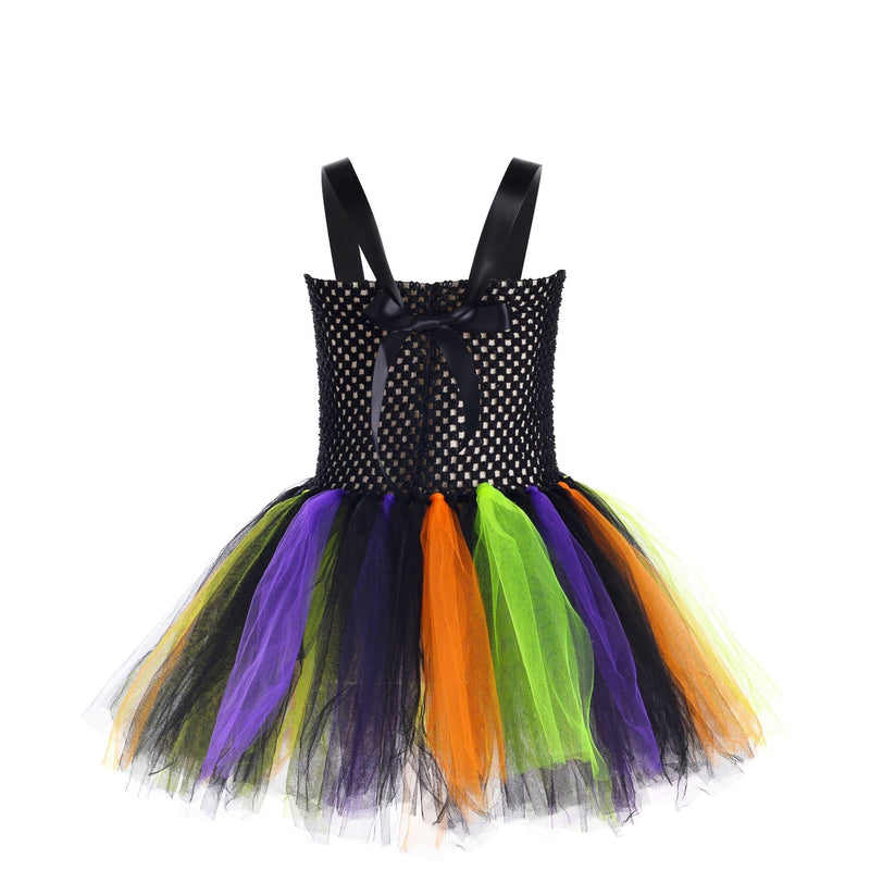 Children’s Halloween Little Witch Costume Mesh Tutu Dress & Hat