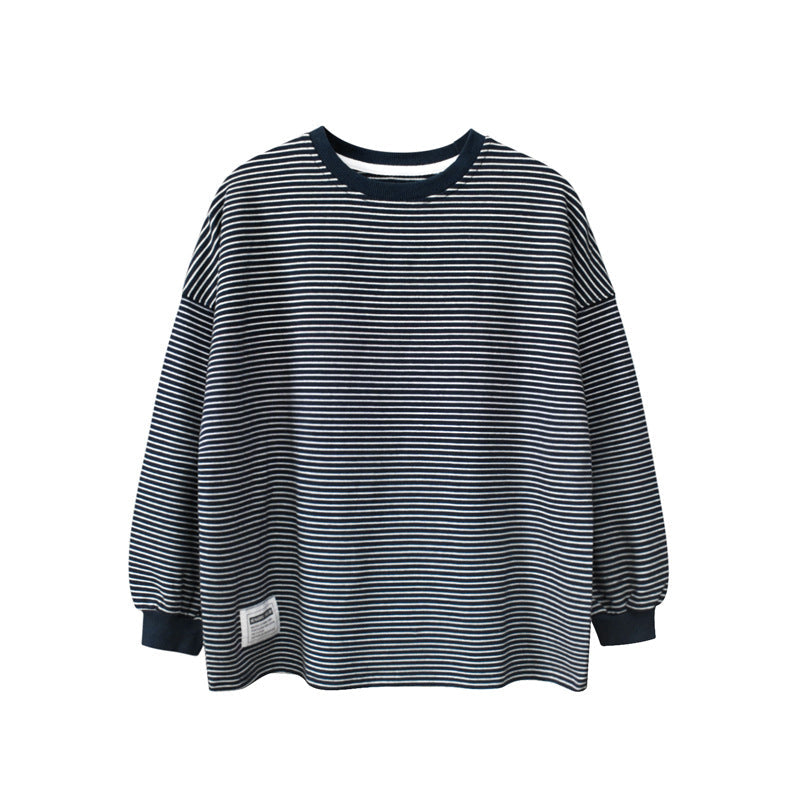 Baby Striped Pattern Long Sleeves O-Neck Loose Shirt