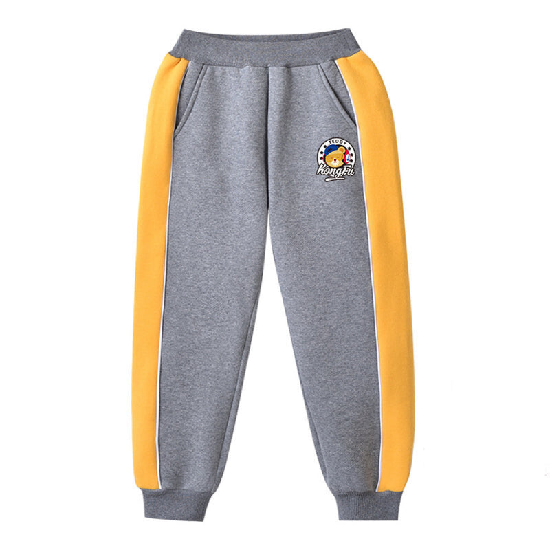 Baby Twill Fleece Side Patchwork Design Teething Sweatpants