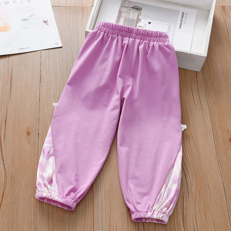 Summer Baby Kids Girls Elastic Soft Breathable Tie Dye Sportswear Pants