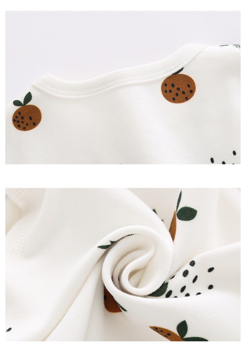 Baby Allover Fruit Graphic 100% Pure Organic Cotton Side Snap Button Tops