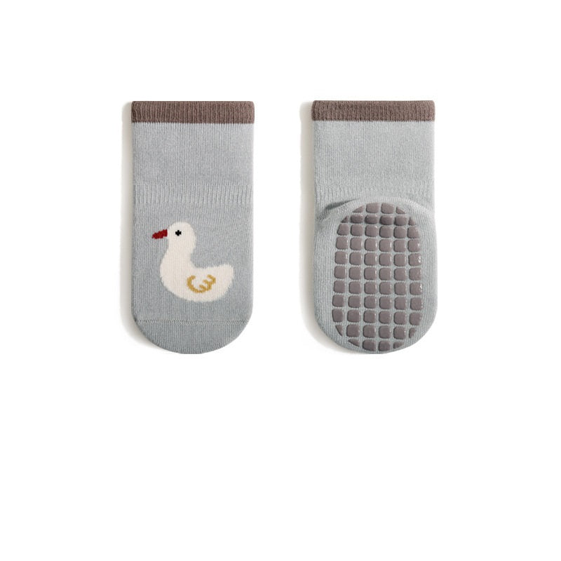 Baby Unisex Breathable Thermal Cartoon Patchwork Socks Non-Slip