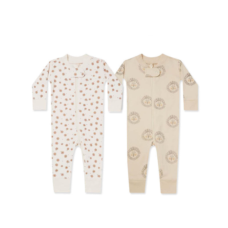 Baby Print Pattern Full Zipper Design Soft Comfortable Romper