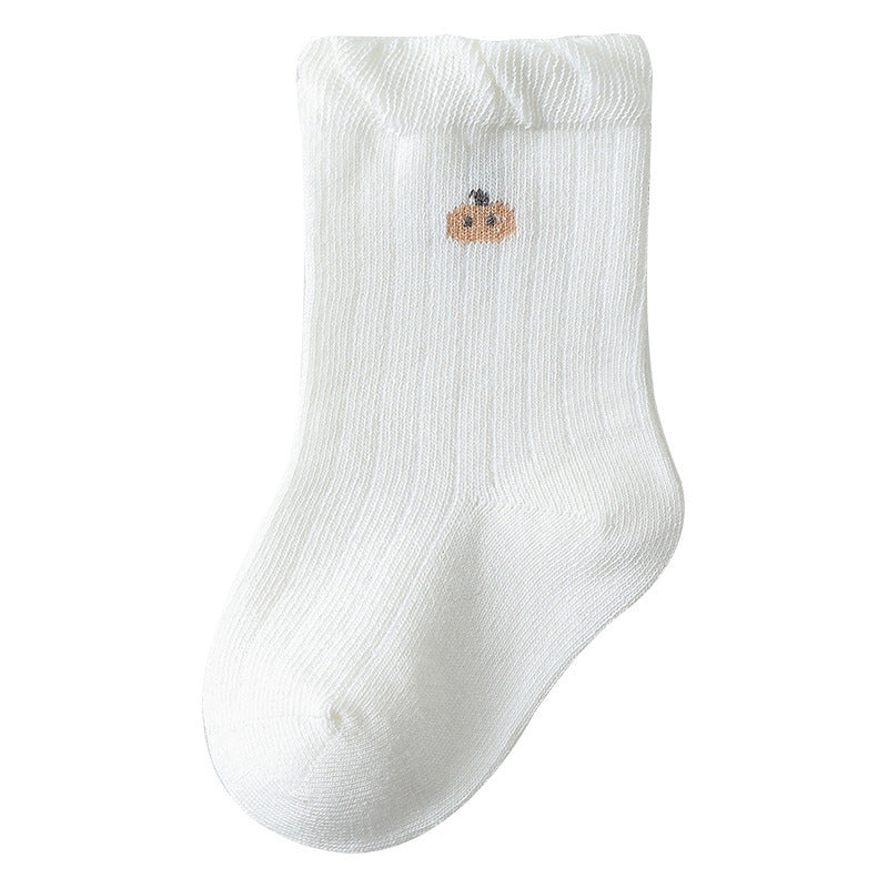 Baby Girls Frilled-Edges Breathable Mid-Calf Socks