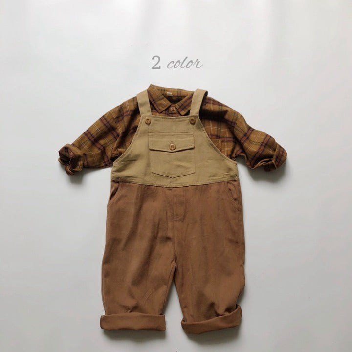 Baby Color Matching Design Soft Cotton Fashion Overalls