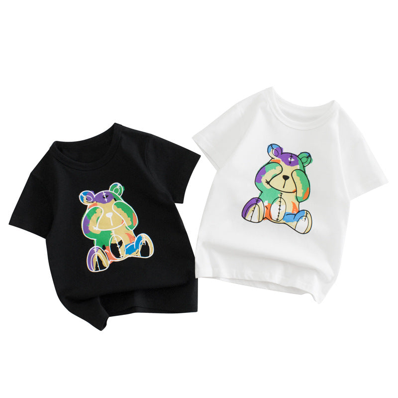 Baby Boy Cartoon Bear Graphic Cool Style Quality Tee