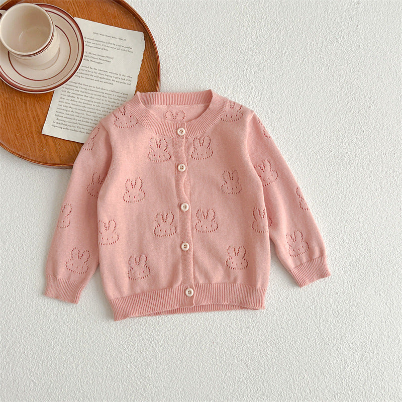 Baby Solid Color Sun Protection Sweet Knit Cardigan