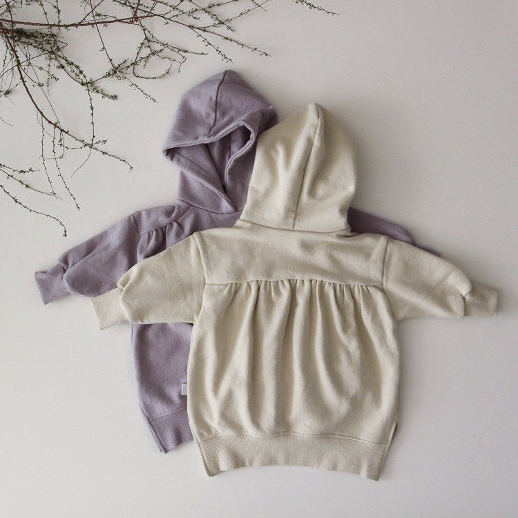 Baby Solid Color Long Sleeves Korean Style Cotton Hoodies