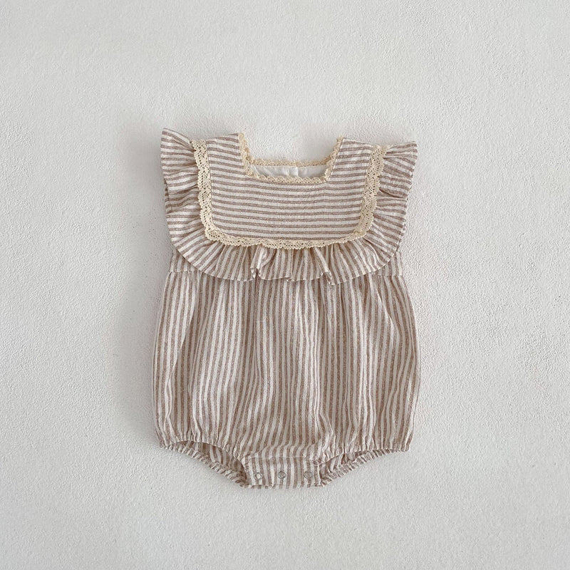 Baby Striped Pattern Sleeveless Princess Dress & Onesies