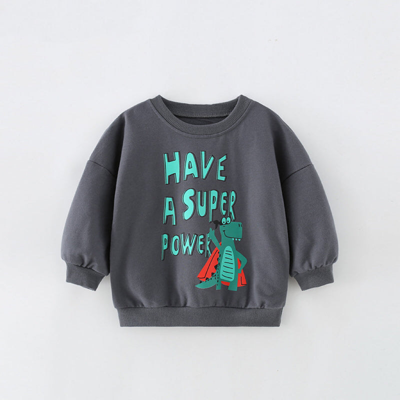 Baby Boy Cartoon Animal Pattern Pullover Cute Style Sweatshirt